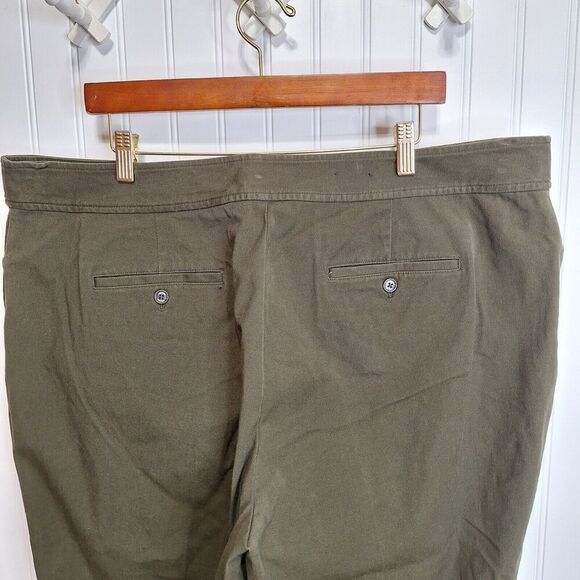 Chaps Womens Size 20W Olive Green Straight Wide Leg Pants Classic Pockets Casual - Picture 8 of 11